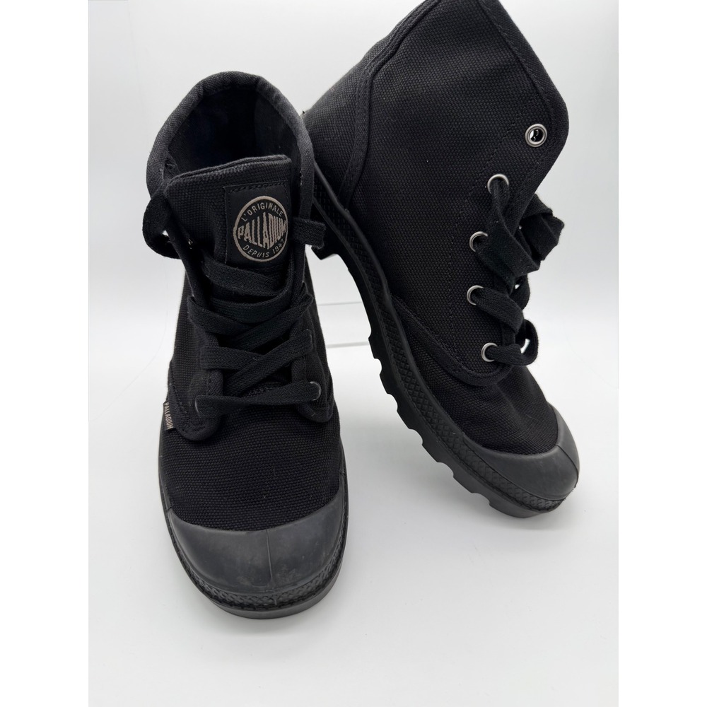 Palladium Pampa Hi Boots Womens 7 Black Excellent Canvas High Top 92352-060-M
